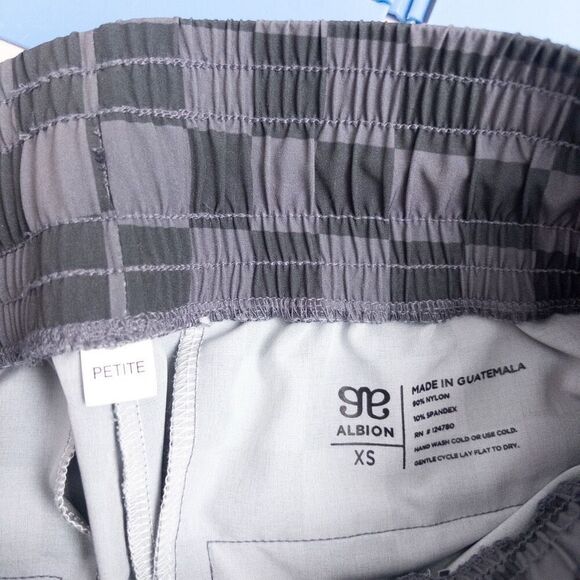 Albion Audrey Wide Leg Pants Slate Checkers Size XS Petite - Picture 9 of 9